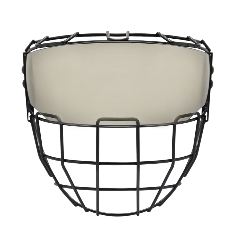 Svart ishockeyhjälm Face Cage Visir Shield