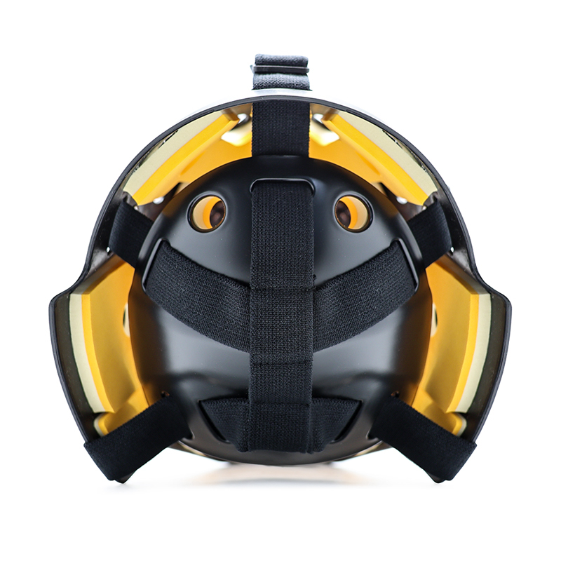 Vit stålsäkerhetsskyddande ishockey målvakthjälm