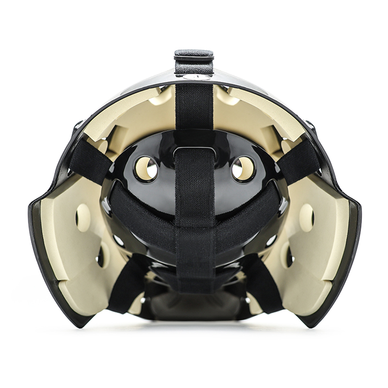 Vitt stålhuvudskydd ishockey målvakthjälm