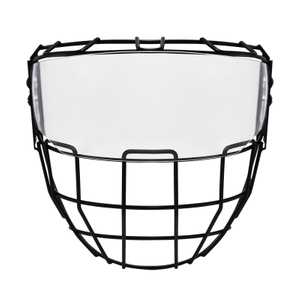 Svart ishockeyhjälm Face Cage Visir Shield